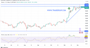 شارت البيتكوين مقابل الدولار
