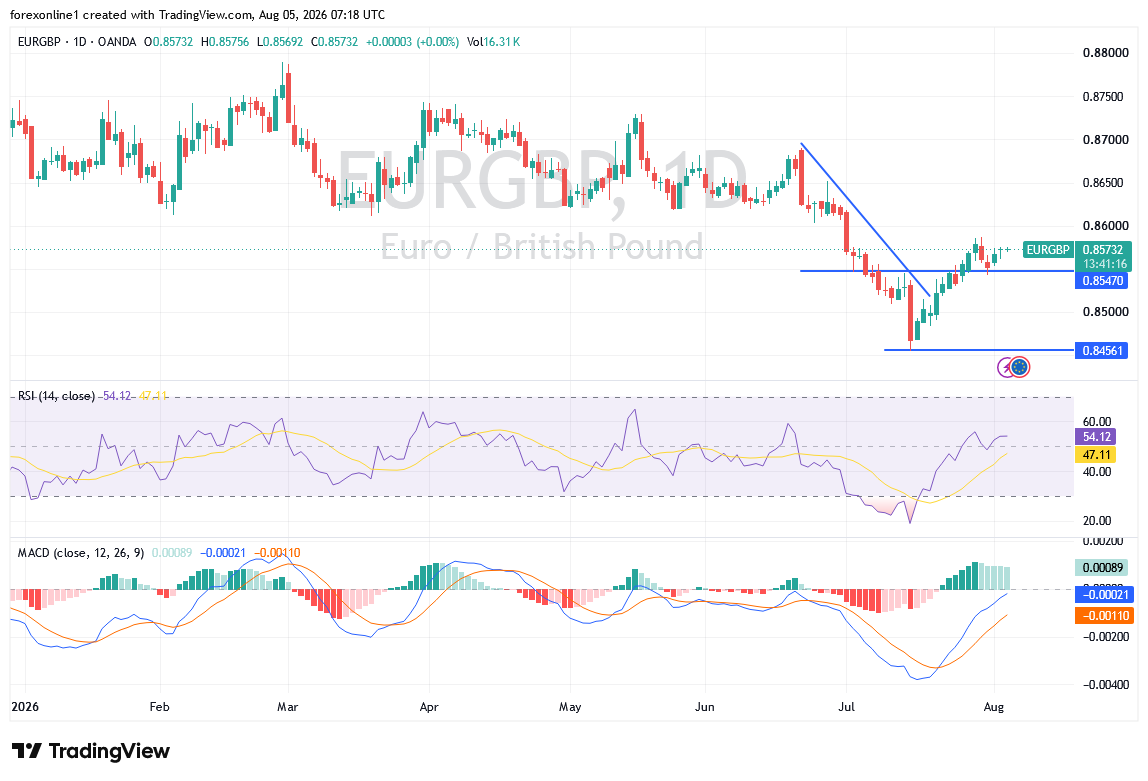 تحليل اليورو مقابل الجنيه الاسترلينى EUR/GBP: هل ينجح المشترون في الحفاظ على القناة الصعودية؟