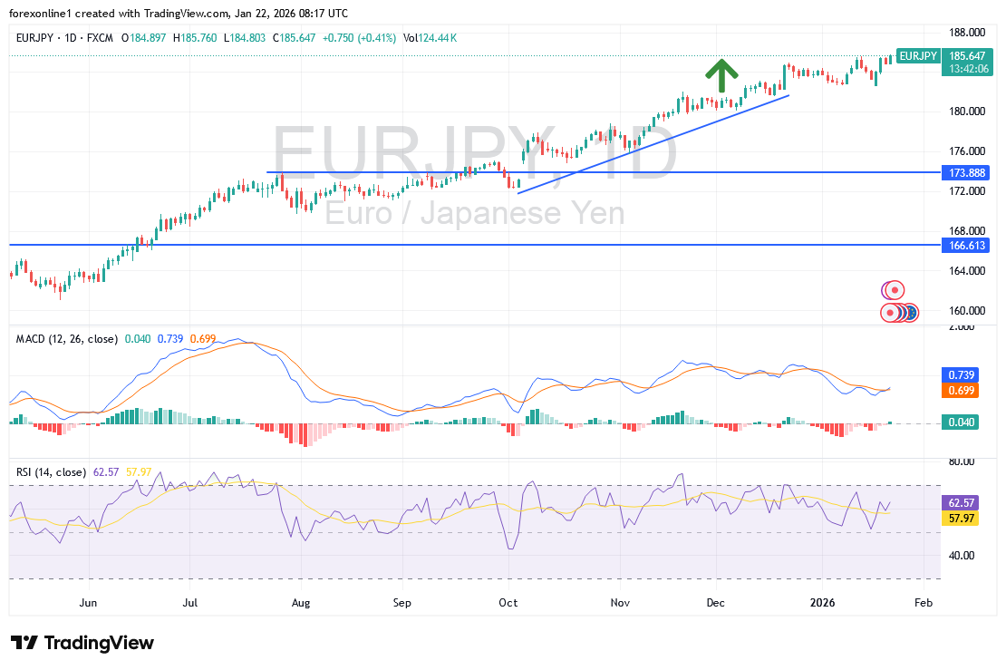 شارت اليورو ين يابانى