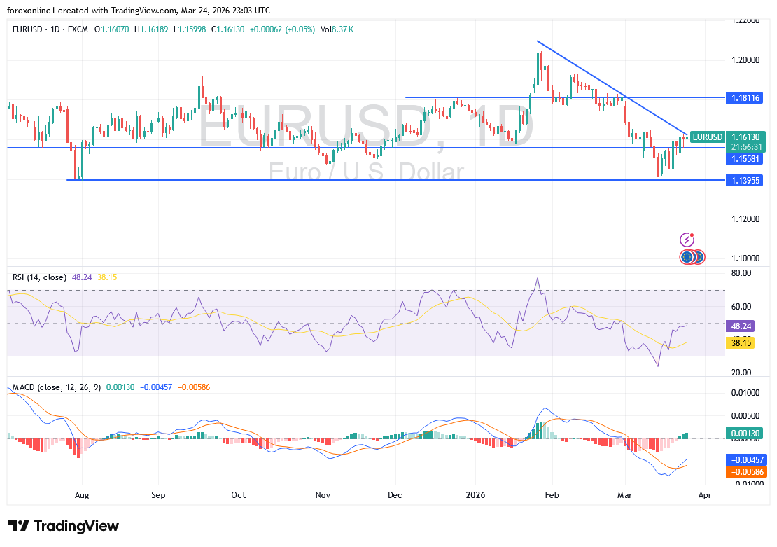 شارت اليورو مقابل الدولار الامريكى