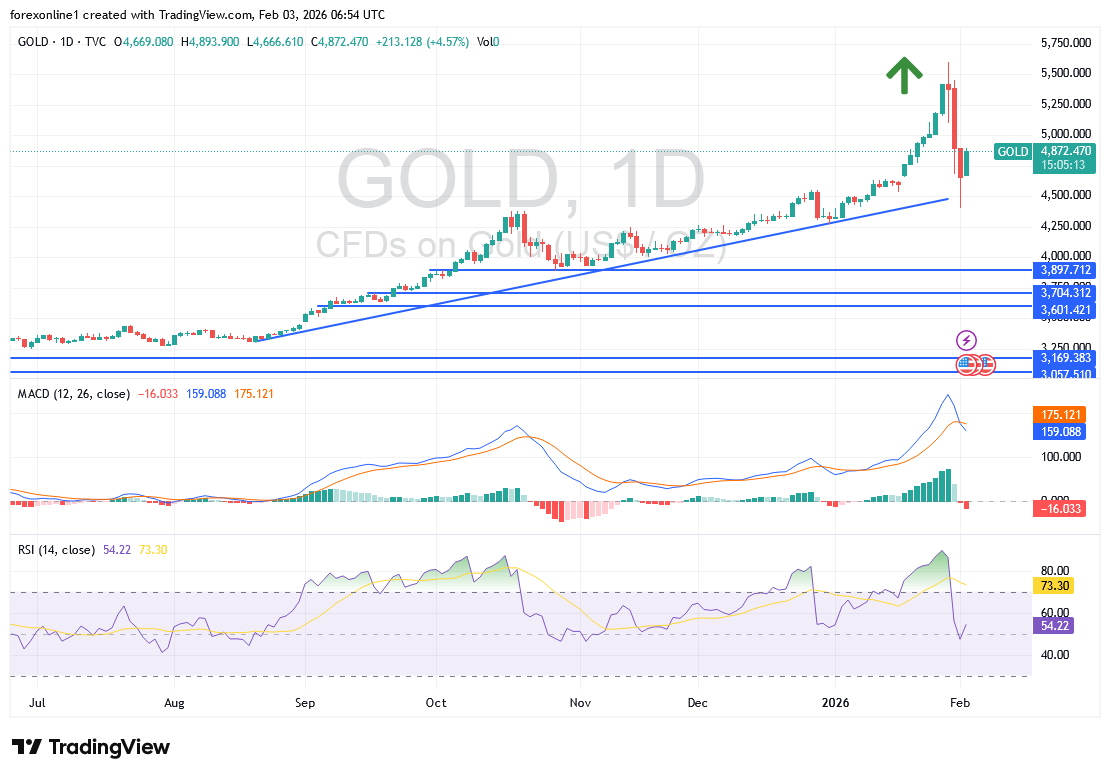 شارت سعر الذهب اليوم