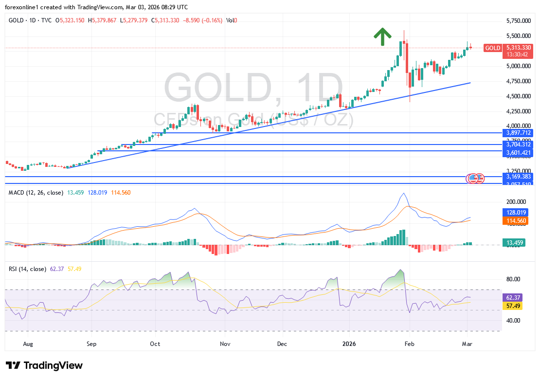 توقعات أسعار الذهب 3 مارس 2026: هل يشهد الذهب ارتفاعًا في الأيام القادمة؟