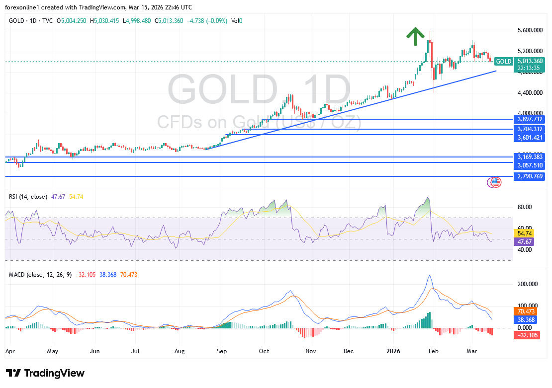 شارت سعر الذهب اليوم