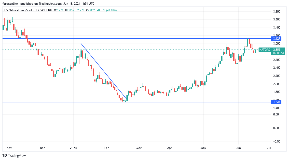 شارت سعر الغاز الطبيعى