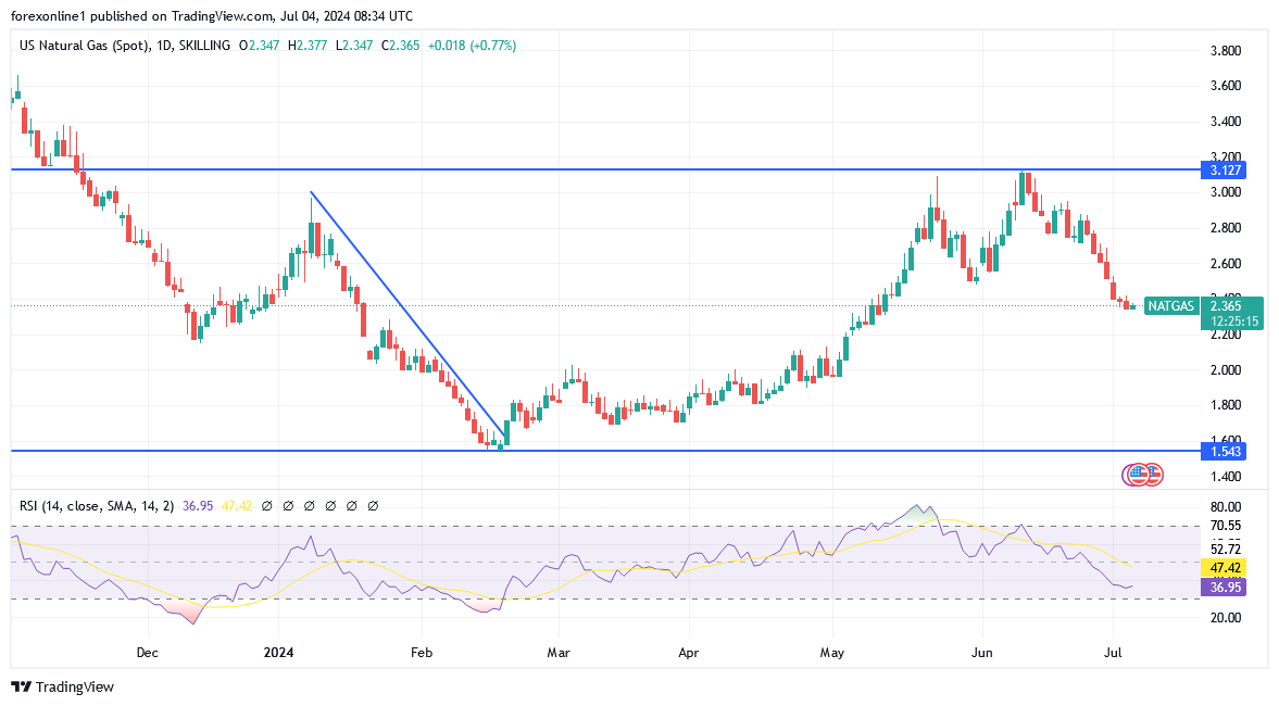 شارت سعر الغاز الطبيعى 