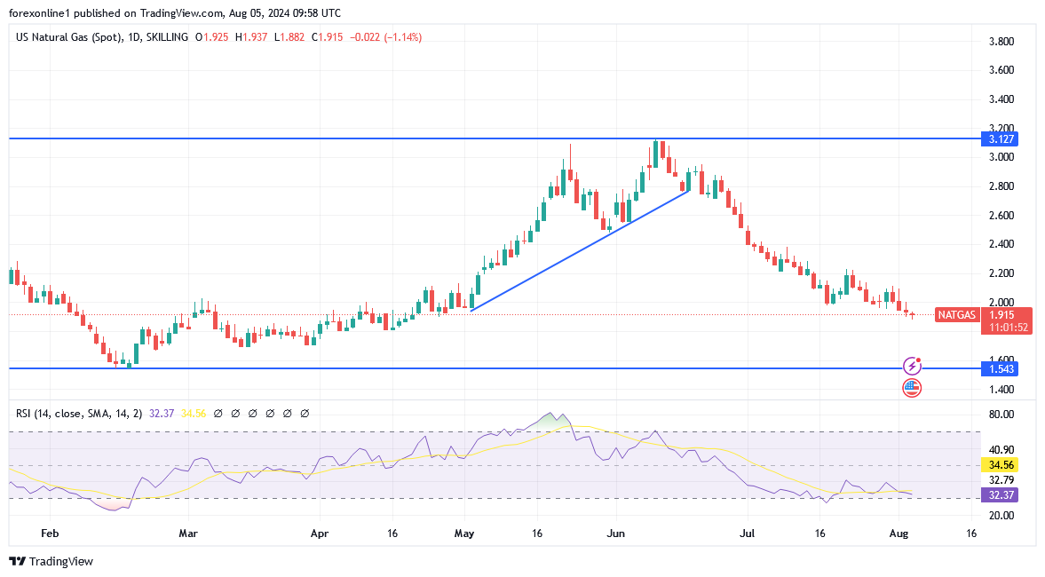 شارت سعر الغاز الطبيعى 