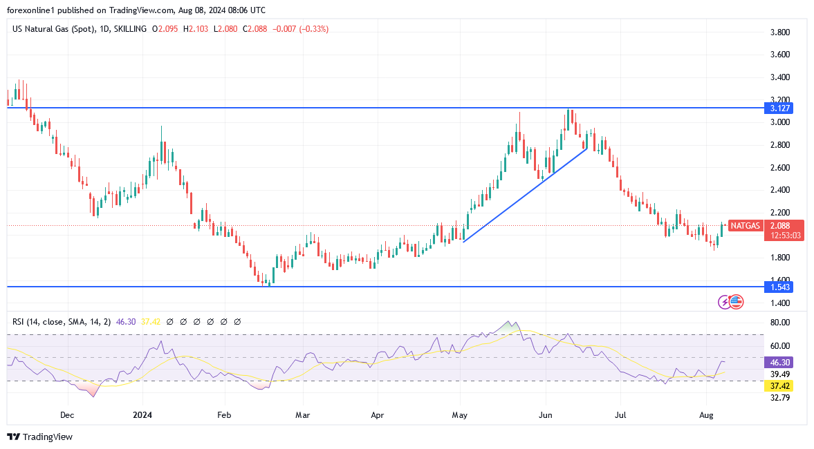 شارت سعر الغاز الطبيعى 