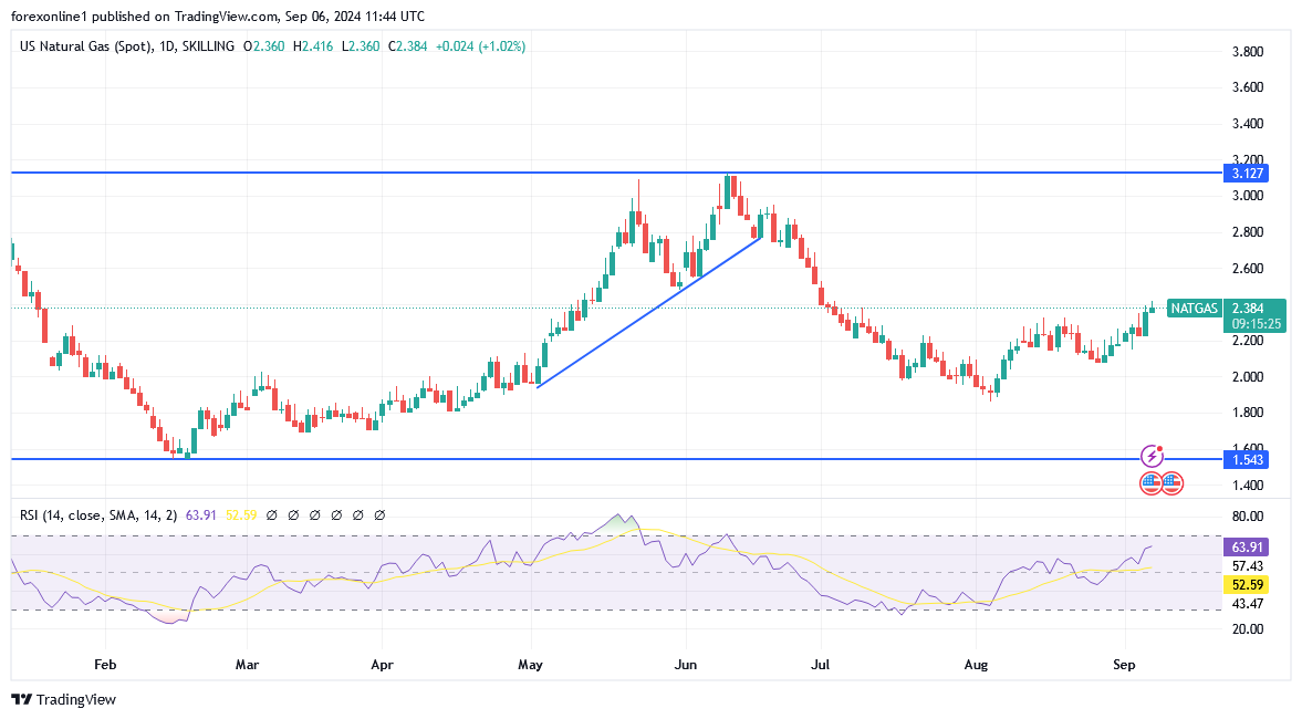 شارت سعر الغاز الطبيعى 
