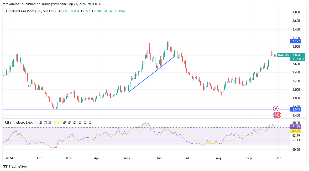 شارت سعر الغاز الطبيعى