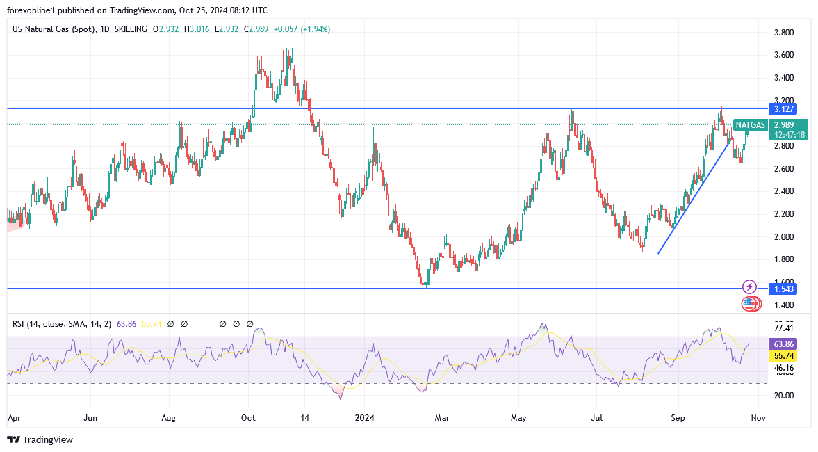 شارت سعر الغاز الطبيعى 