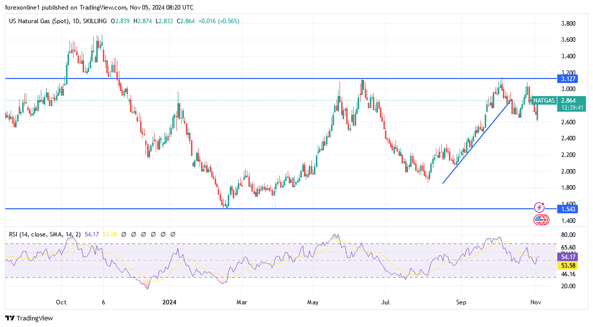 شارت سعر الغاز الطبيعى