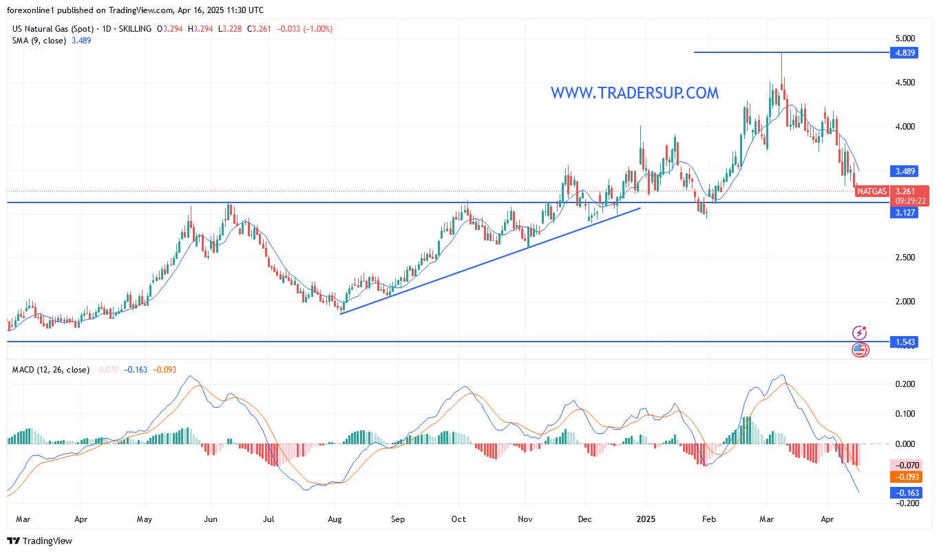 التحليل الفني لسعر الغاز الطبيعي (NATGAS/USD) اليوم