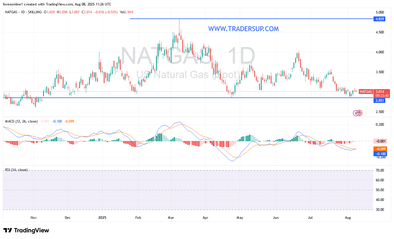 التحليل الفنى لسعر الغاز الطبيعى NATGAS/USD: الثيران يفشلون من جديد