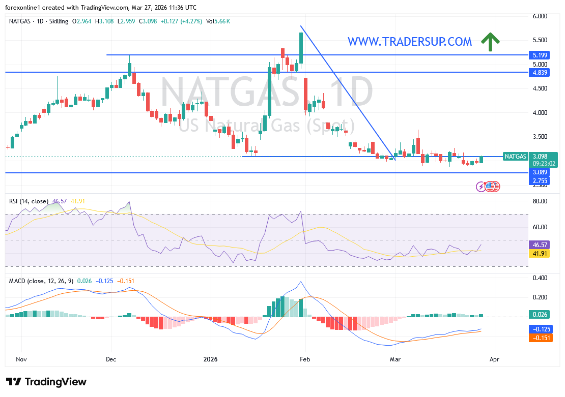 شارت سعر الغاز الطبيعى