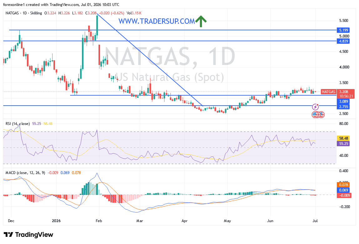 التحليل الفني اليومي لسعر الغاز الطبيعي: ضغوط بيعية فهل بدأ تغير الاتجاه؟