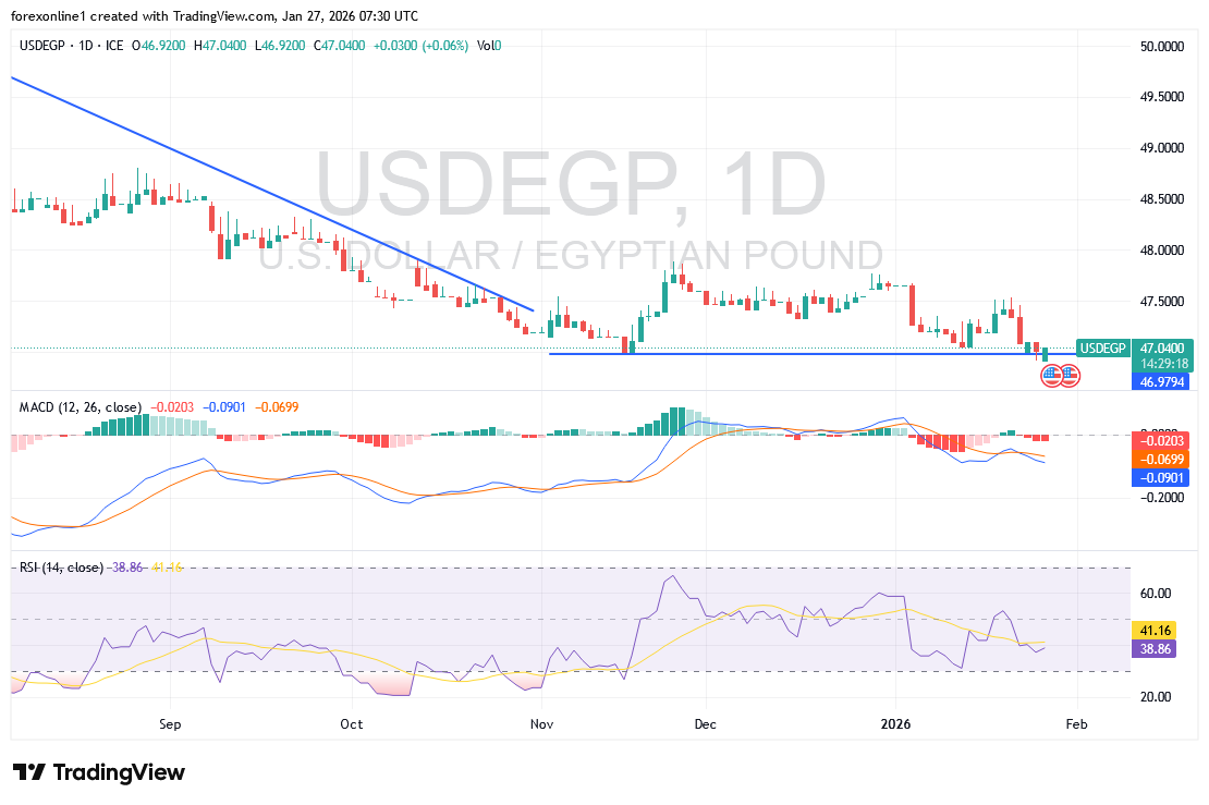 شارت الدولار مقابل الجنيه المصرى