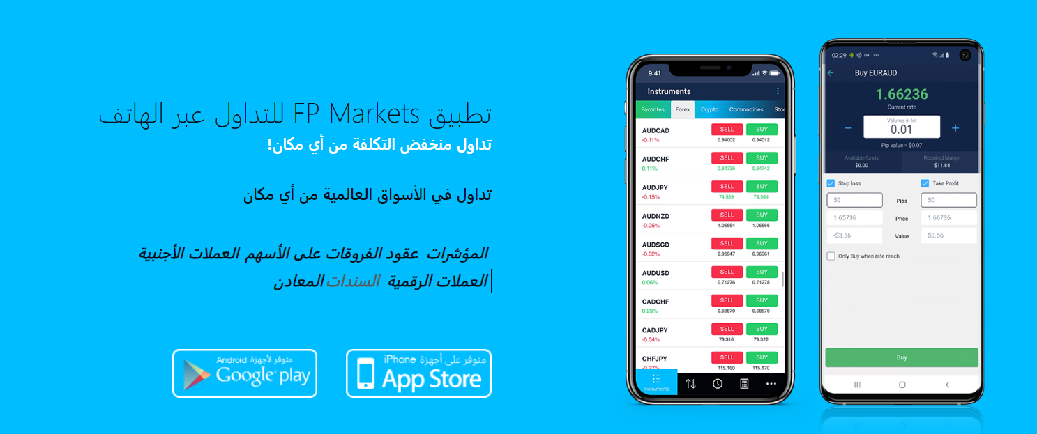 تطبيق FP Markets للتداول عبر الهاتف