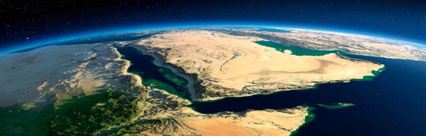 صورة من الفضاء للسعودية
