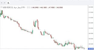 شارت الدولار مقابل الجنيه المصرى