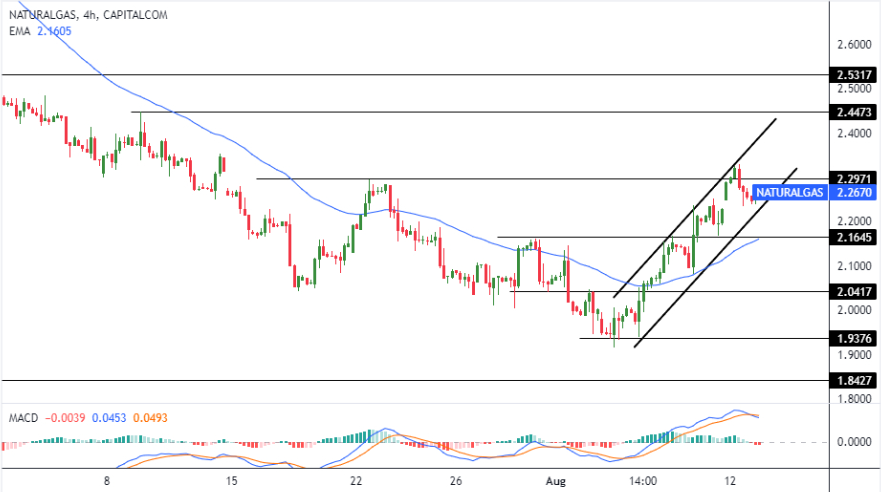 شارت الغاز الطبيعى