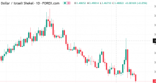 رسم بيانى لسعر الدولار مقابل الشيكل