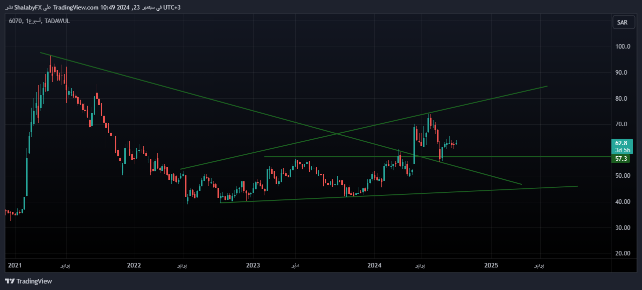 سعر سهم شركة الجوف الزراعية (6070) اليوم في السوق السعودي تداول 62.80 ريال سعودي