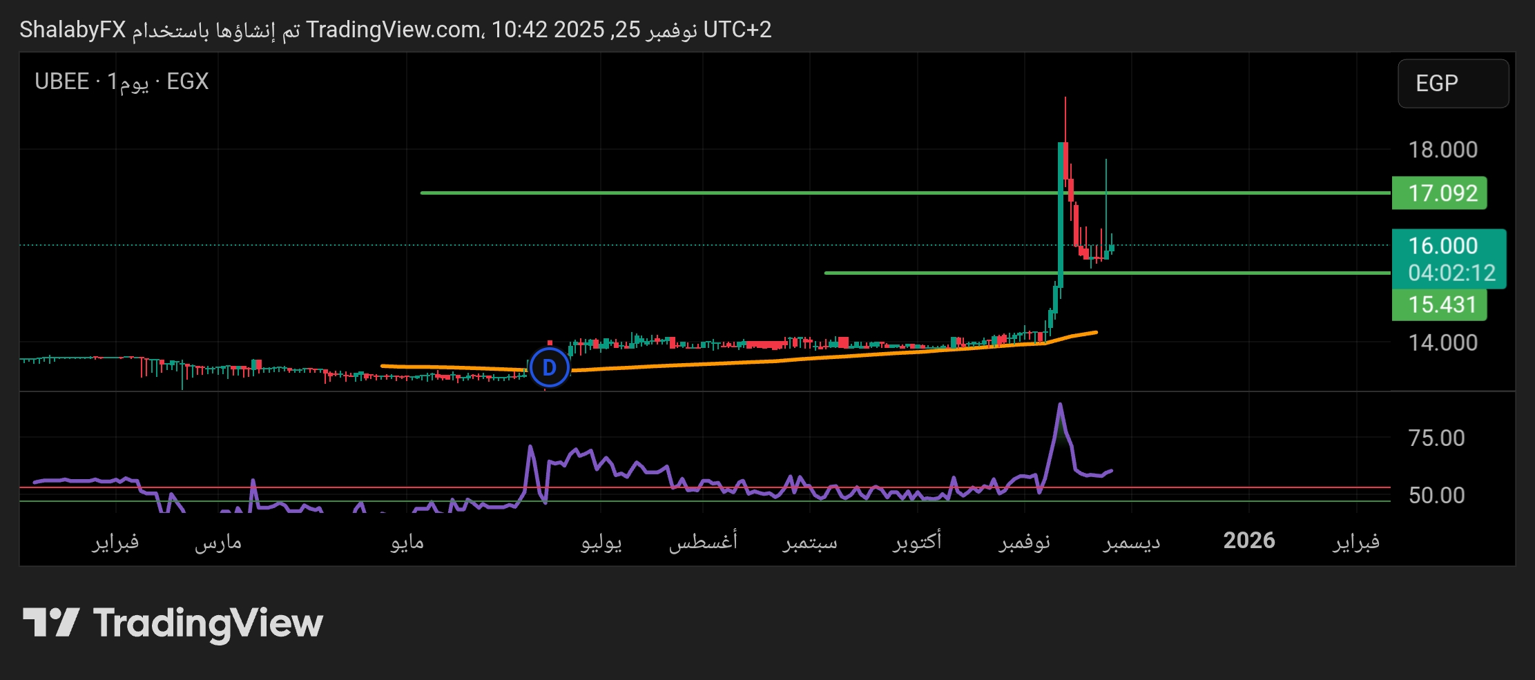 سهم المصرف المتحد في بورصة مصر يعود إلى الانخفاض التصحيحي بعد صعود كبير