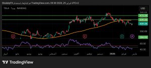 شارت سهم تسلا