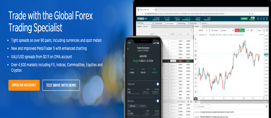 شركة Forex.com هي احدى العلامات التجارية البارزة في عالم الوساطة المالية في سوق تداول العملات وهي شركة تابعة لمجموعة شركات GAIN Capital